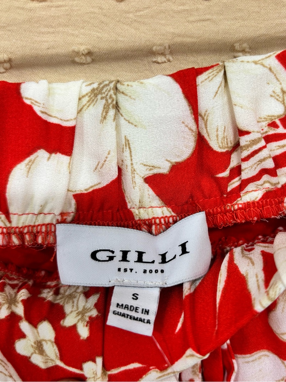 Women's Red Floral Wide-Leg Pants - Picture 3 of 4